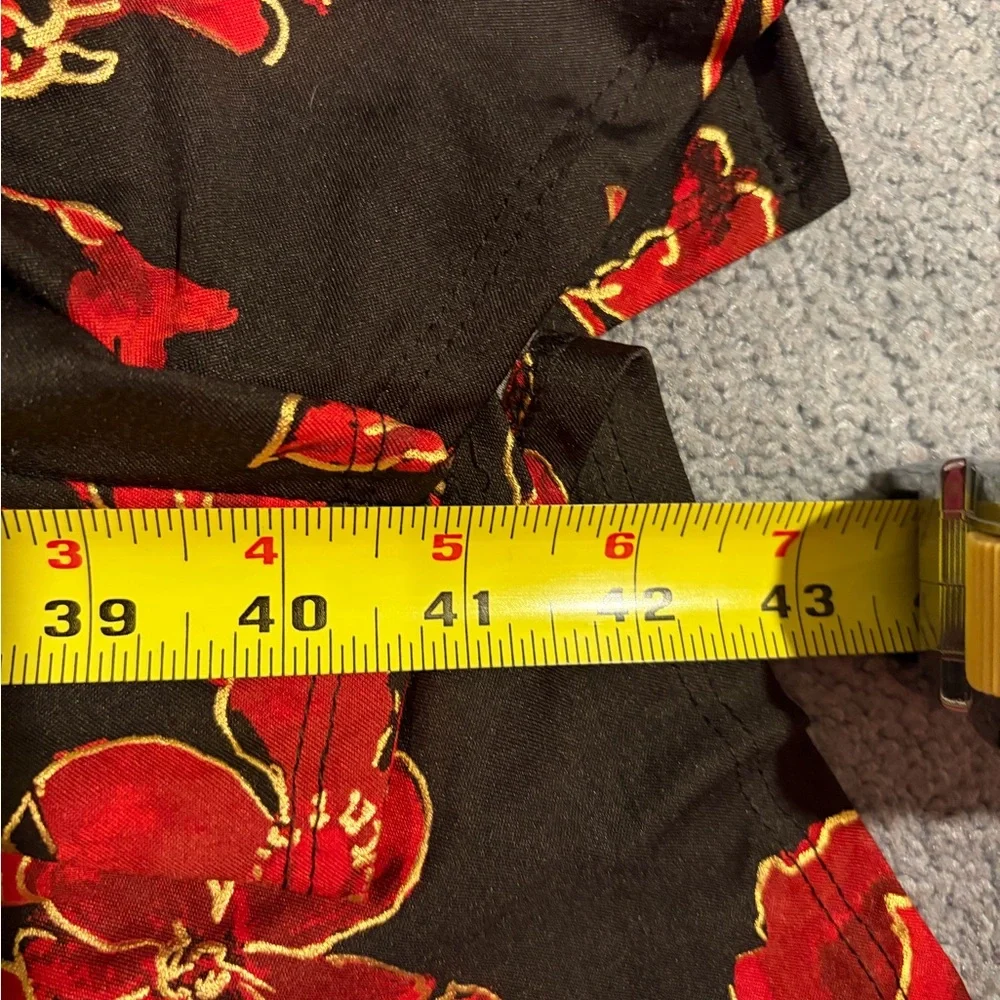 Perceptions NY NWT Floral Faux Wrap Midi Dress Medium Black Red Wedding Guest - Picture 11 of 11